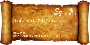 Szávai Mária névjegykártya