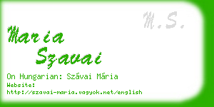 maria szavai business card