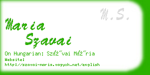 maria szavai business card